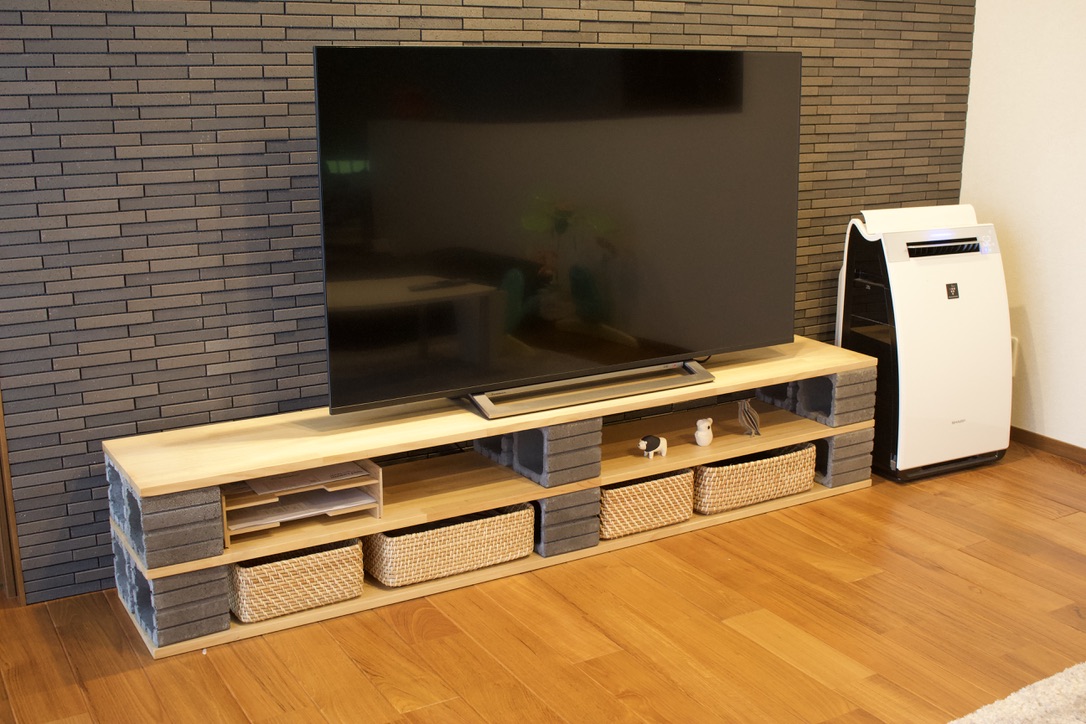 注文住宅でも映えるdiyテレビボードの作り方 工具ゼロで簡単オシャレ みやもろぐ